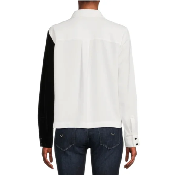 Karl Lagerfeld Colorblock Button-Down Shirt Size Medium - Picture 2 of 12